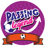 Young footballer practicing passing skills